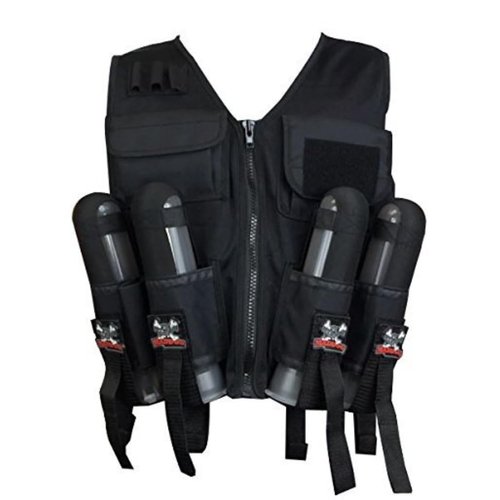 Maddog Lightweight Tactical Paintball Sport Vest with Paintball Tank Pouch and Paintball Pod Holder Attachments | Holds Up to 4 Pods & Tank Up to 90ci