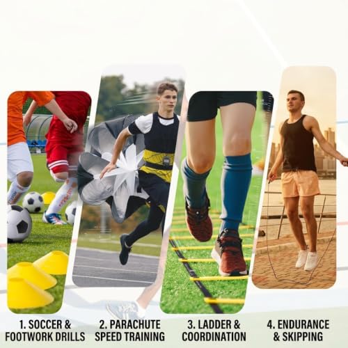 Agility Ladder Speed Training Set with Resistance Bands and Cones