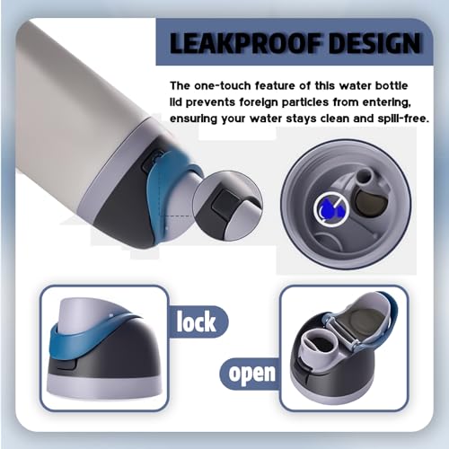 Premium Replacement Lid for Owala FreeSip 16-40oz Bottles - Leakproof, BPA-Free, Durable Hinge Design (Fits 24/32/40oz Models) (Dark Grey)