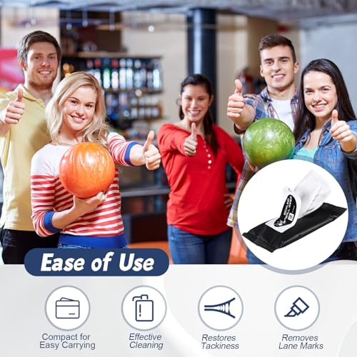 Bowling Ball Cleaner Wipes Kit Bulk Pack with 10 Resealable Packs - 50 Wipes