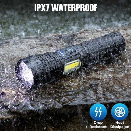 Rechargeable LED Flashlight 99,000 Lumens Waterproof Handheld Camping & Hiking Light