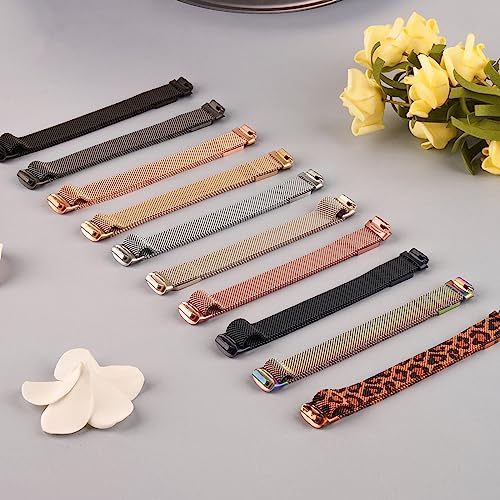 Champagne Gold Metal Fitbit Inspire 3 Band for Women Men Stainless Steel Adjustable Strap