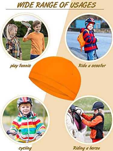 Kids Skull Cap Helmet Liner Hats - Small, White, Grey, Blue, Orange, Black