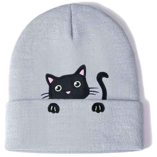 Women¡¯s Cat Beanie Cute Cat Lover Gifts Animal Knitted Hats Christmas Stocking Stuffers for Women Girls