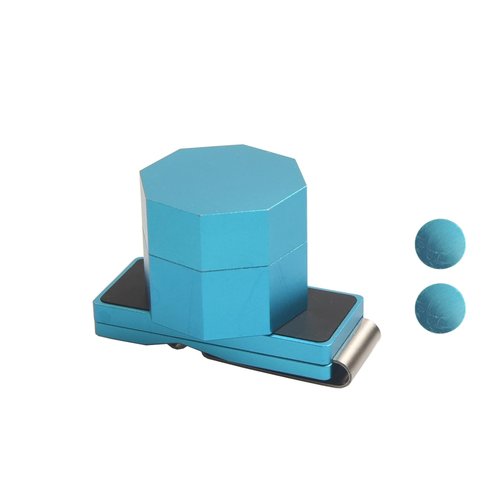 LAKE OF FIRE Chalk Holder for Pool Billiards with Octagonal Magnetic Closure Box – Compatible with All Round, Octagonal, and Square Shaped Chalks Blue