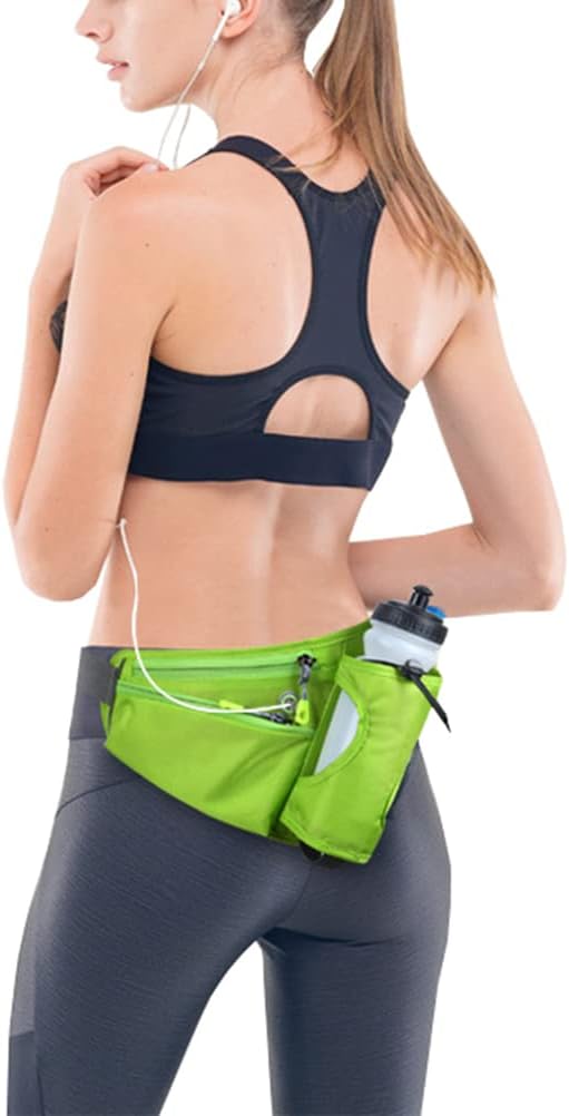 Hydration Running Belt with Bottle, Fanny Pack with Water Bottle Holder Unisex Sport Pouch Belt for Fitness Jogging Hiking Travel