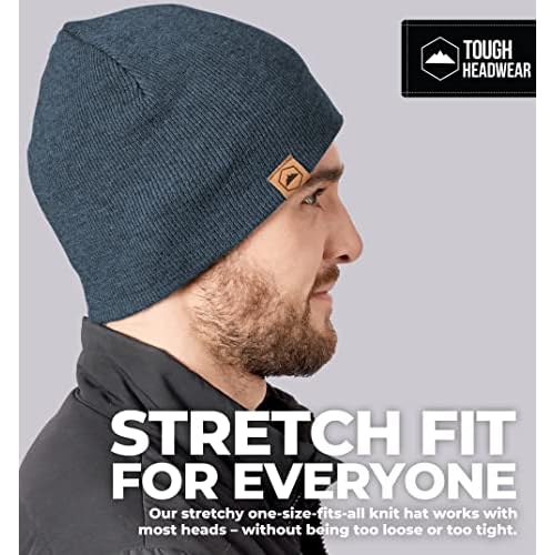 Tough Headwear Daily Knit Beanie Hat - Thermal Warmth Winter Hat - Breathable, Stretch Fit Beanie for Women & Men