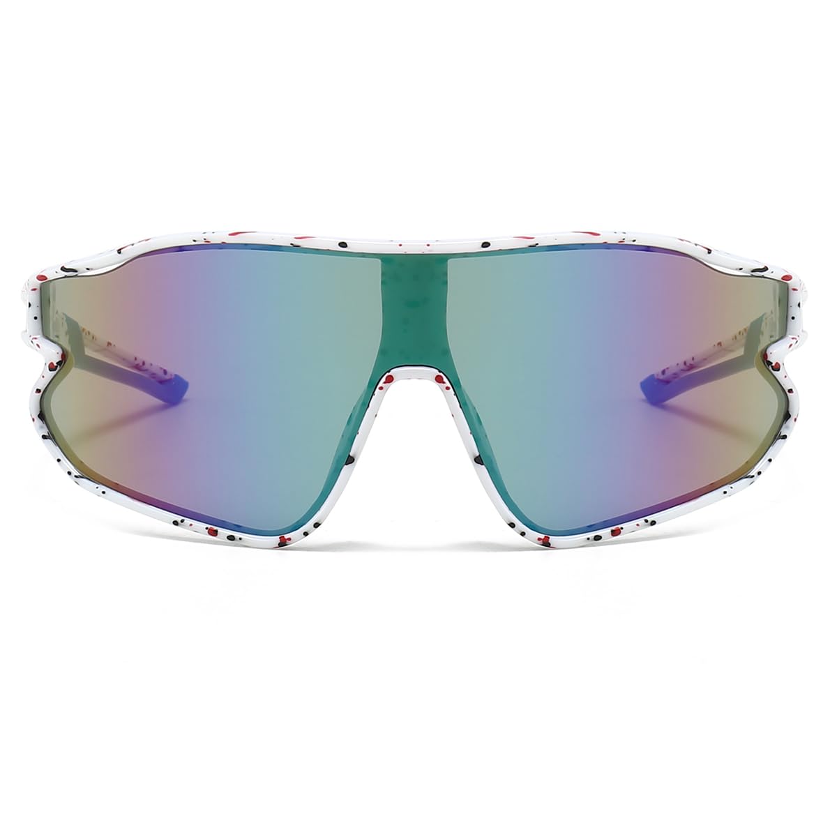 JOVAKIT Kids Baseball Sunglasses for Boys Girls Age 6-16, Youth Baseball Sun Glasses UV400 Sports Cycling Shades (White/Purple Mirror)