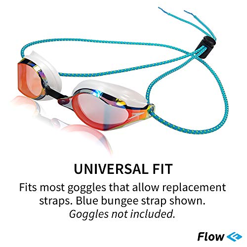 Flow Goggle Strap Kit - Replacement Bungee Cord Straps for Swim Goggles - Jet Black