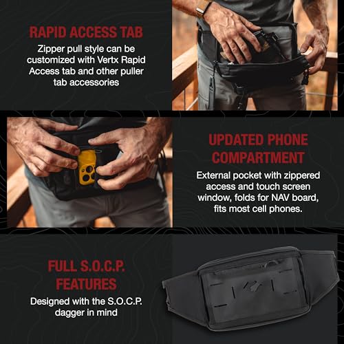 Vertx S.O.C.P. Tactical Fanny Pack, CCW Crossbody Waist Bag for Men and Women, Concealed Carry, EDC, Travel, Work