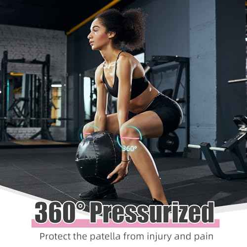 Silicone Patella Knee Band for Basketball Patella Tendon Support Knee Pain Running Tendon Brace Support Strap(2,Pink,M)