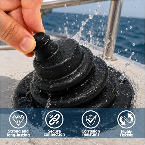 Boat Motor Well Cable Boot - Protective Marine Wire & Fuel Line Organizer, Black 2.7"