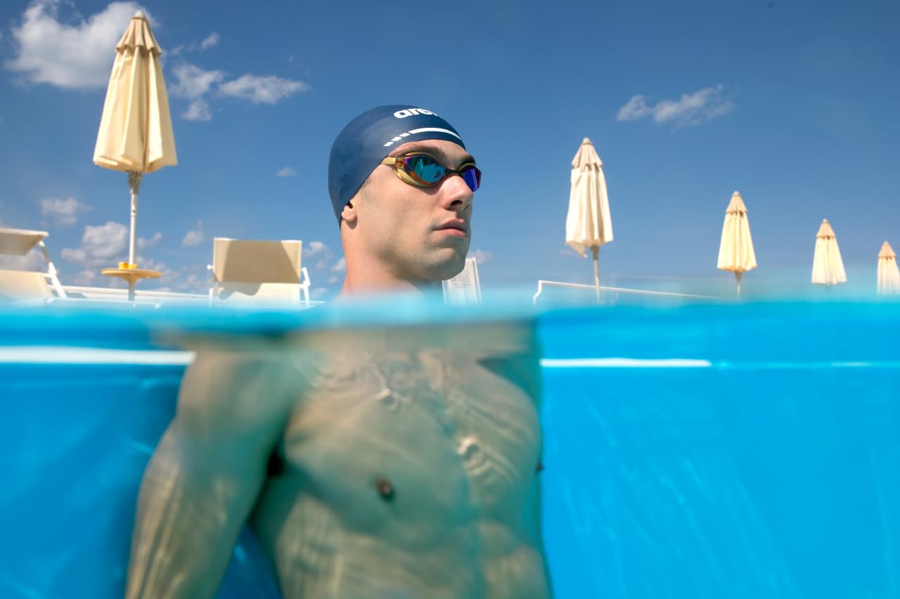 Arena 3D Soft USA Unisex Adult Silicone Swim Cap for Men and Women Swimming Pool Practice and Racing Swim Kit, Navy Blue, Medium