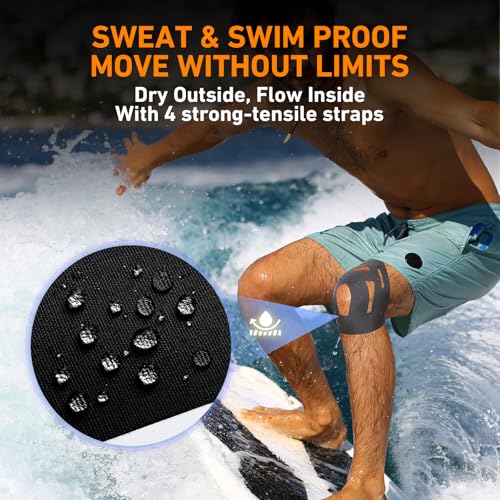 Precut Kinesiology Tape for Knees - Black, 12PCS, Strong Adhesive & Support