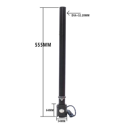 EI viento Windsurf Aluminum Alloy RDM Mast Extension with Stainless Steel RDM Ring,35cm Black for Windsurfing Sailing