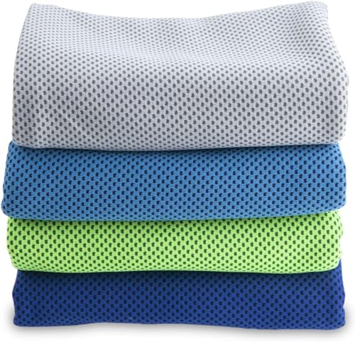 1 Pack Cooling Towel, 40" X 12" Ice Towel, Microfiber, Soft Breathable Chilly Stay Cool for Sports Gym Yoga Workout Camping Running (Dark Blue)
