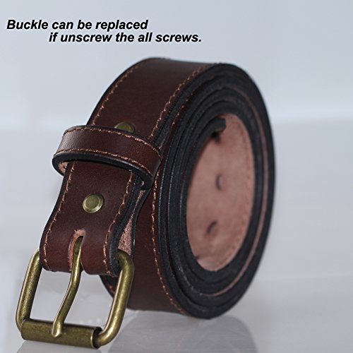 Brown Leather Concealed Carry Gun Belt - Full Grain Cowhide, Size 38