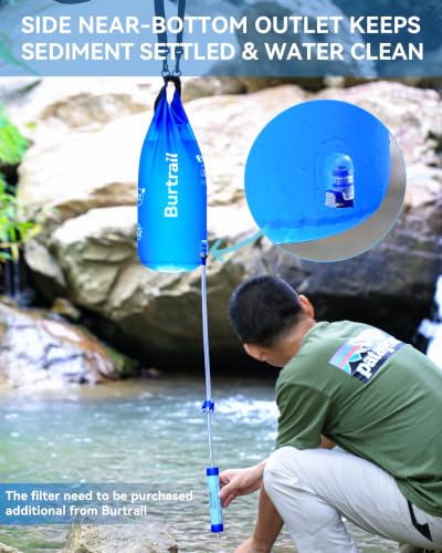 8L Portable Gravity Water Bag for Camping Hiking & Water Filtration