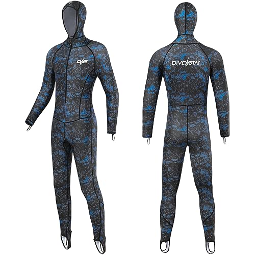 Men Women Blue Full Body Wetsuit Rash Guard for Water Sports UV Protection