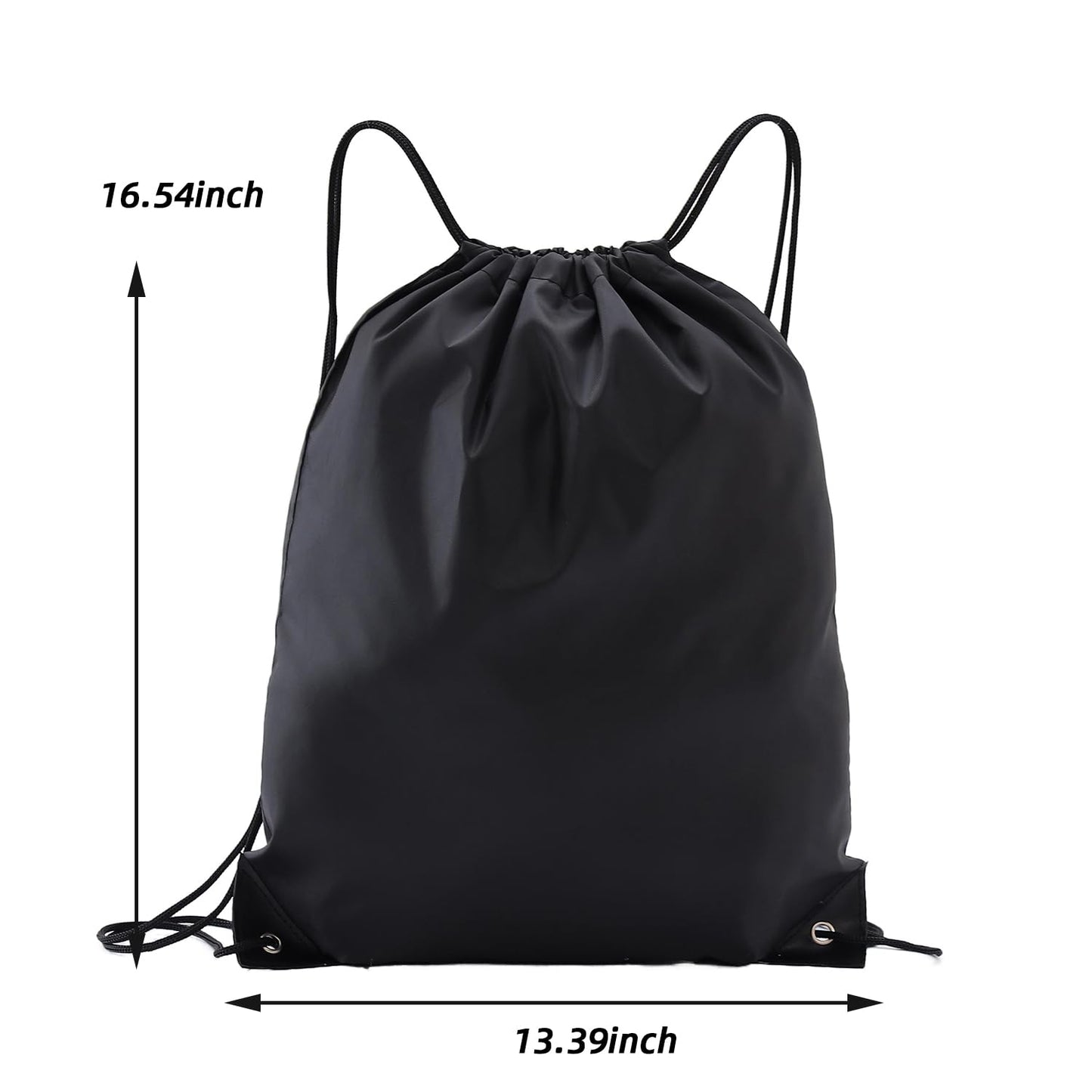 Haokuaile Drawstring Backpacks,10 Pack — Lightweight Drawstring Bags, Gym Sack for Sports, Daily Use & Travel (10, Black)