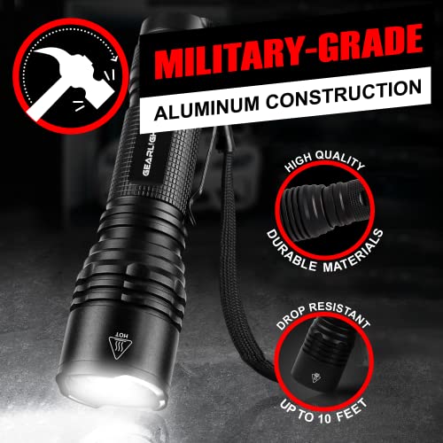 GearLight LED Tactical Flashlight Black - Mini Compact Military-Grade EDC Light