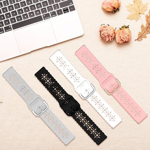 Lace Silicone Band for Garmin Venu 3S/2S, Vivoactive 4S & Vivomove 3S - White
