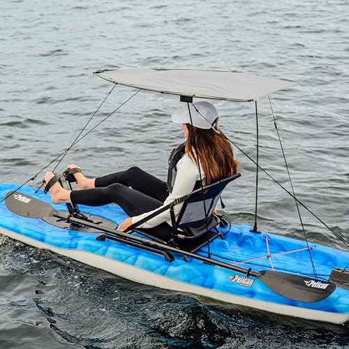 Pelican Kayak Canopy - Water Resistant - UPF 20 Sun Protection - Fits on Most Kayaks - Grey