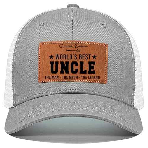 Men's Hat Gifts - Men's Cap Gifts for Father's Day Christmas Birthday Gifts Trucker Hat Leather Pattern Baseball Cap
