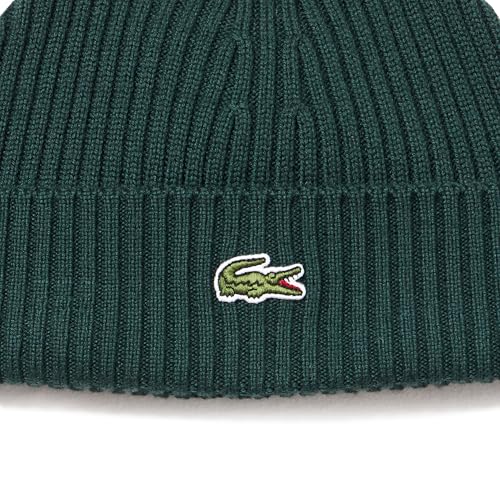 Lacoste Unisex-Adult Rib Knit Brushed Wool Beanie