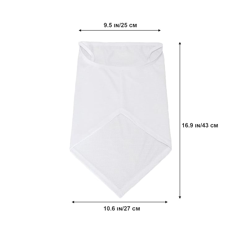 White Balaclava Neck Gaiter with Ear Loops UV Sun Protection - Outdoor Face Cover