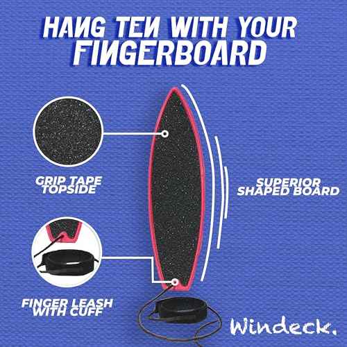 Finger Surfboard ? Pink Panther Mini Finger Board Toy for Kids & Skaters | Air Surf Car Window Toy with Grip Tape & Leash | Hand Surfboard Gift for Girls, Surfers & Travel Entertainment