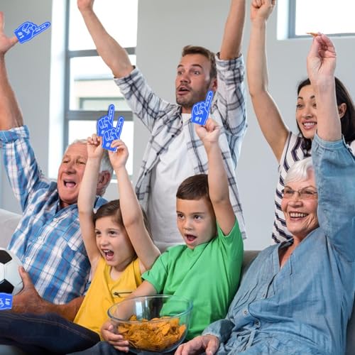 24 Pcs Mini Foam Fingers Baseball Party Favors We Are #1 Sports Foam Finger For Dodgers Fans Field Day Accessories Team Present Purple Party Decorations (Blue)