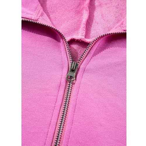BLENCOT Womens Oversized Sweatshirt Half Zip Fleece Pullover Long Sleeve Fall Side Slit Tops