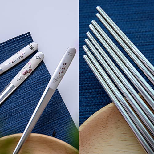 Reusable Metal Chopstick and Spoon Set - 3 Patterns, Stainless Steel Kitchen Utensils