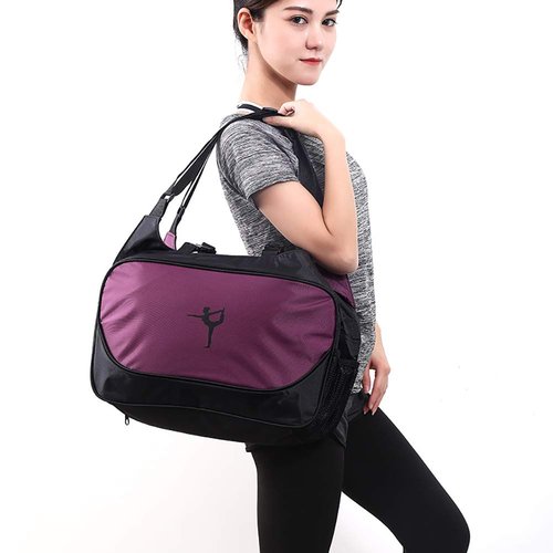 RiToEasysports Water Proof Yoga Mat Bag, Large Capacity Sport Handbag with Viscose Design Shoulder Strap for Yoga (Purple)