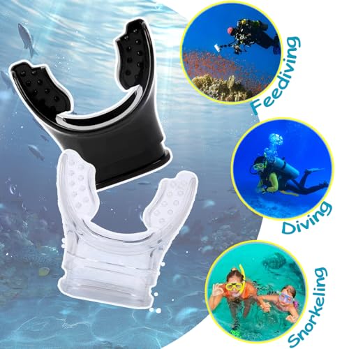 Universal Silicone Regulator Mouthpiece with Tie for Scuba Diving & Snorkeling - Clear