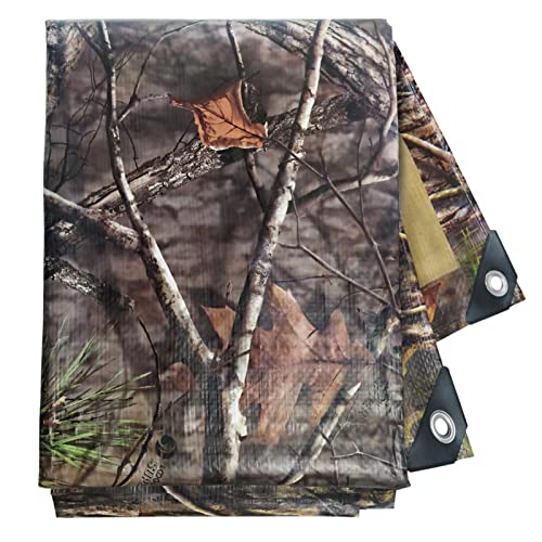 Heavy Duty Waterproof UV Resistant Tarpaulin 12x16 Feet Tree Camo - 9 Mil