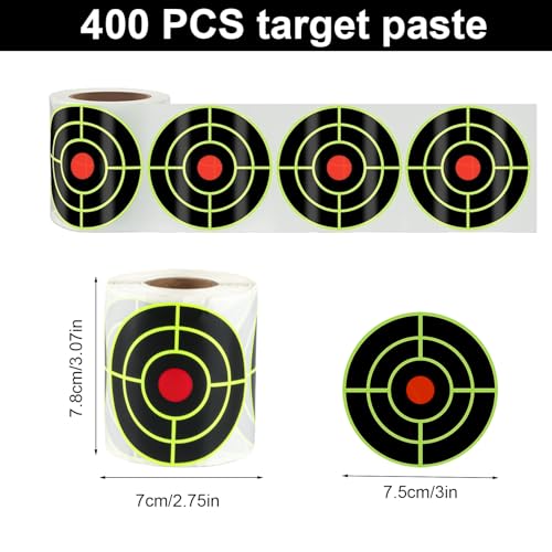 3 Inch Splatter Shooting Targets - 200 Self-Adhesive Reactive Stickers for Range & Archery Training - Variation of THIS listing