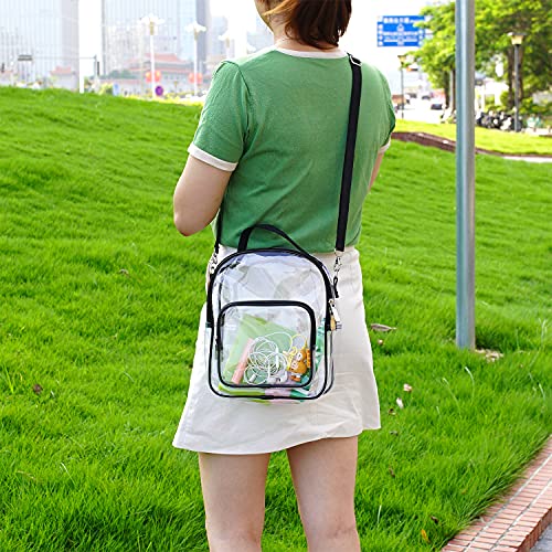 Edraco Clear Crossbody Purse Bag - Stadium Approved Tote with Strap - One Size