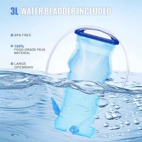 Hydration Pack with 3L PEVA Water Bladder - Lightweight Hydration Backpack for MTB Cycling, Hiking, Running - Women & Men - 10L Capacity