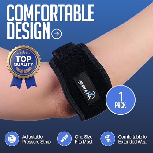 Elbow Compression Brace Support Strap for Tennis, Golfer's Elbow Pain Relief, Tendonitis, Sports Injuries, 1 Pack