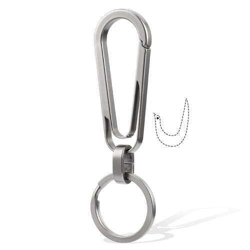 PJYTAC Carabiner Keychain Clip for Keys, 2 Inch Small Titanium Carabiner Heavy Duty Key Holder Clip with Key Ring, Quick Release, Anti-Lost, Llaveros para Hombres -1 Pack
