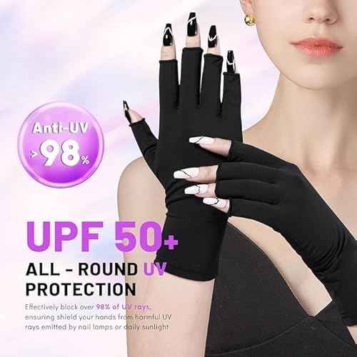 Utaly Women Sunblock Fingerless Gloves Non-Slip UV Protection Driving Riding Summer Outdoor Gloves for Women Girls