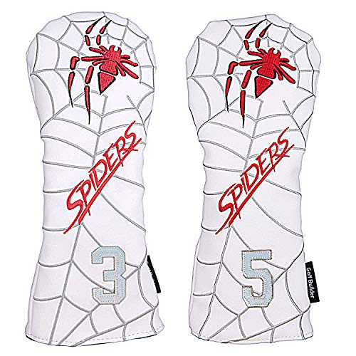 Golf Club Head Covers Set for 3 and 5 Wood - Spider Embroidery Waterproof