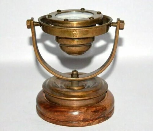 Antique Nautical Brass Gimbal Compass Vintage Ship's Binnacle gimballed Compass