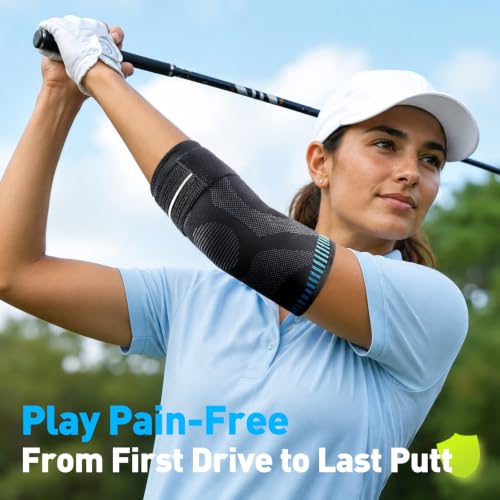 Elbow Compression Sleeve XL with Gel Pads for Tennis & Golf Pain Relief - Breathable Support