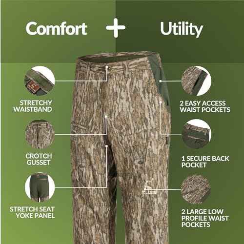 Ol¡¯Tom Turkey Hunting Pants for Men - Breathable & Durable Polyester Hunter Pants w/Stretch Panels - Mens Hunting Gear