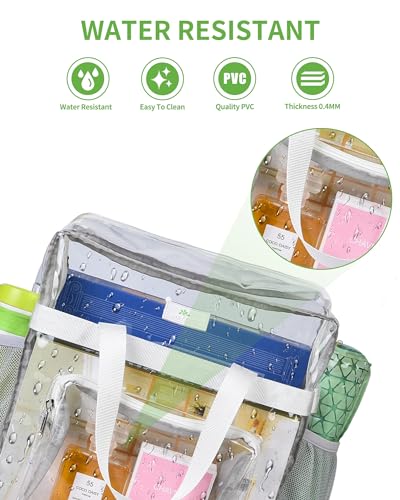 White Clear Tote Bag for Stadium Events 12x6x12 Inches Waterproof PVC