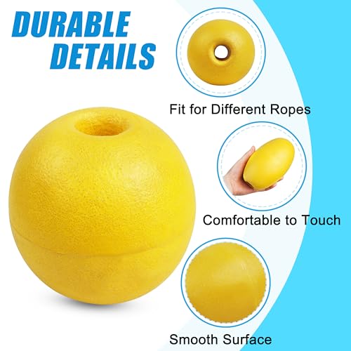 4 Pcs Marine Rope Floats Buoy Marker for Crab Traps & Kayak, 3.94 x 3.94 In Yellow