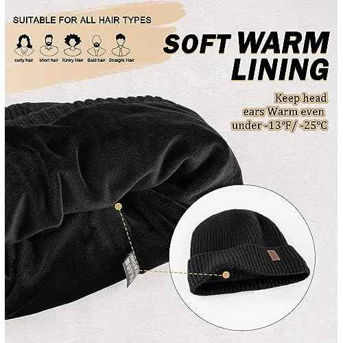 Wmcaps Warm Beanie for Men Women, Fleece Lined Beanie Warm Winter Caps Unisex Fashion Knit Cuffed Cap